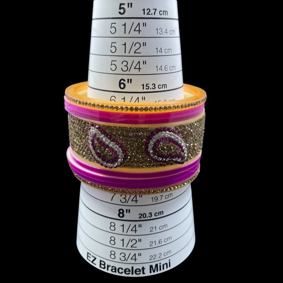 8 Piece Rhinestone Indian Bangle Set Coquette Y2K Festival Bridal Glam Stack - Picture 5 of 5